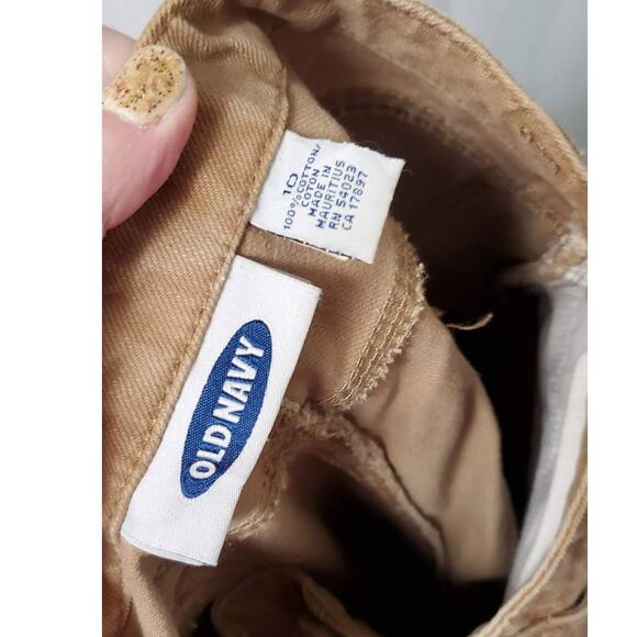 VINTAGE Old Navy Y2K '02 Tan Push Button Jeans Size 10 ~ Retro Funky Hippie Boho - Picture 7 of 8